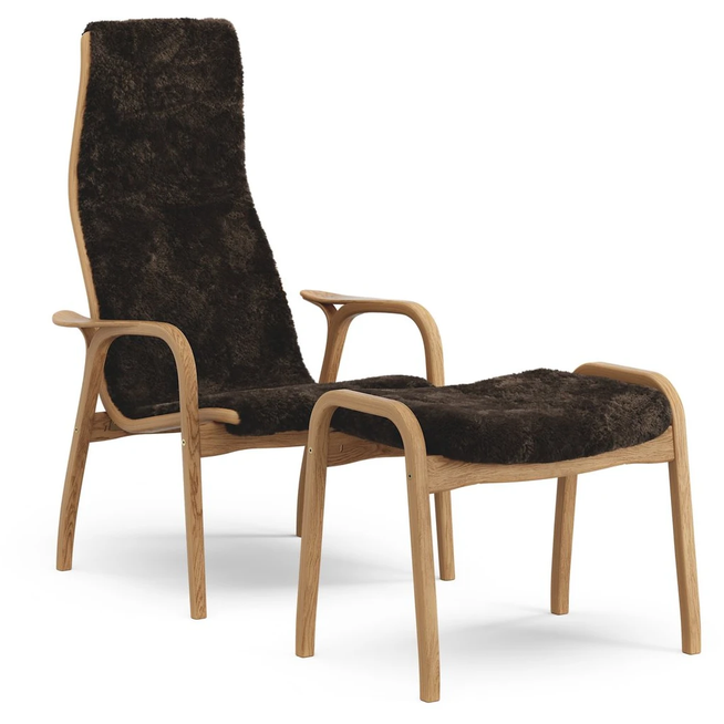 Photo of Lamino Armchair And Footstool Oiled Oak/sheepskin
