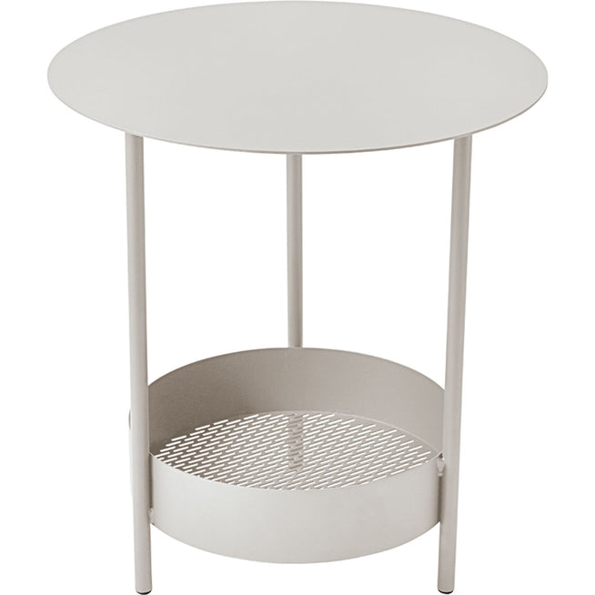 Photo of Salsa Pedestal Table, Clay Grey - Small Table & Side Table Outdoor - Goula / Figuera - Green, Grey - Metal