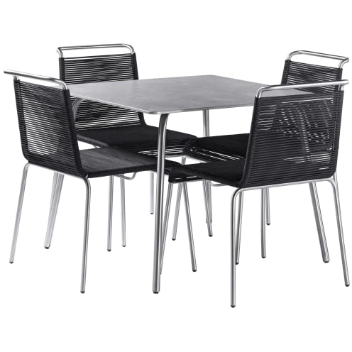 Photo of Salto & Sigsgaard Garden Furniture Set with 4 Chairs - Brick Garden - Grey/Black