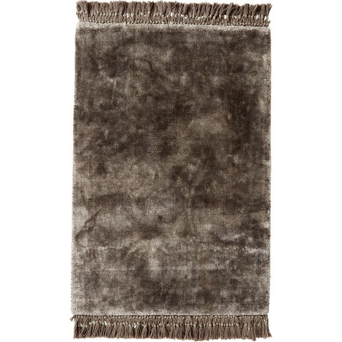Photo of Noble rug with fringe - warm grey 200x290