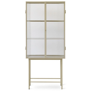 Photo of Haze Vitrine - Reeded Glass - Skab - Cashmere - W70 X H155 X D32 Cm