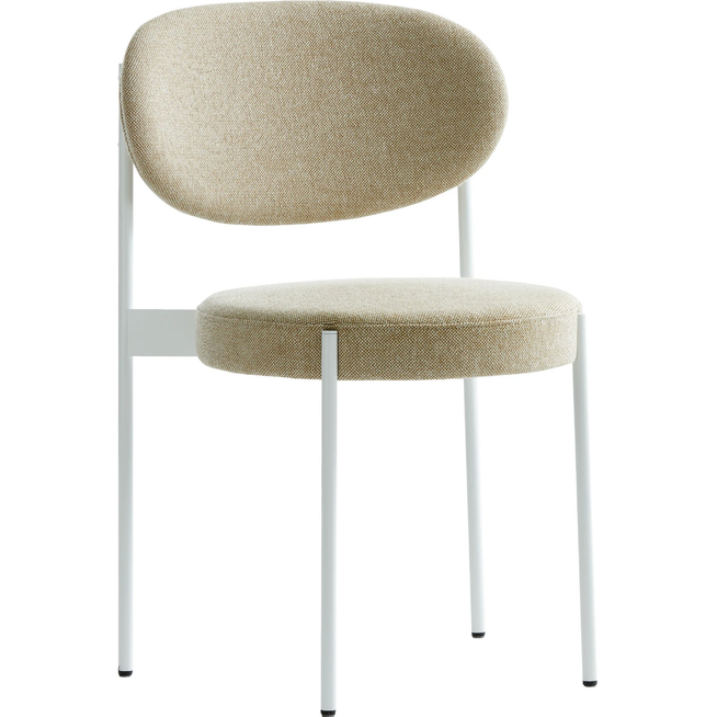 Photo of Series 430 Chair, White Frame, Upholstered, Harald, Col. 182 - Matstolar - Verner Panton - Grå - Metall/textilmaterial