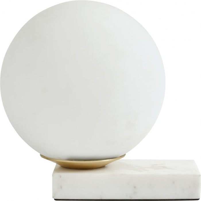 Photo of Enyo Table Lamp - Matte White with Marble