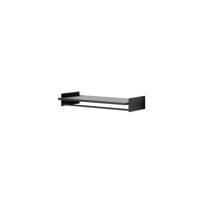 Photo of New Works Wardrobe Shelf Kit - Hylde - Black Ash / Black - H13 X W80 X D35 Cm