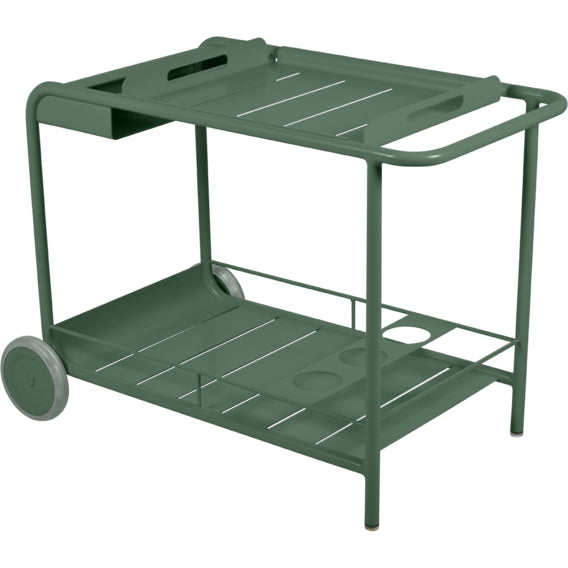 Photo of Luxembourg Side Bar/trolley Bar, Cedar Green - Small Tables & Side Tables Outdoor - Frédéric Sofia - Green - Metal