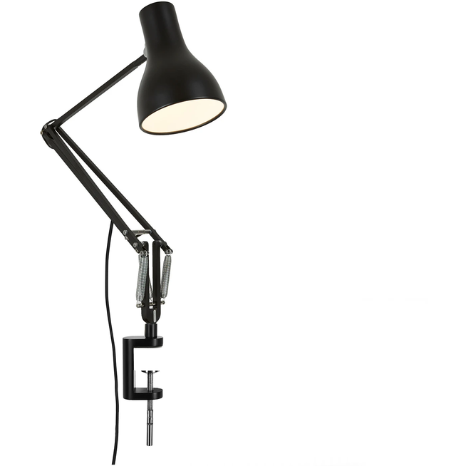 Photo of Type 75 Desk Lamp With Clamp Jet Black - Desk Lamps - Sir Kenneth Grange - Black