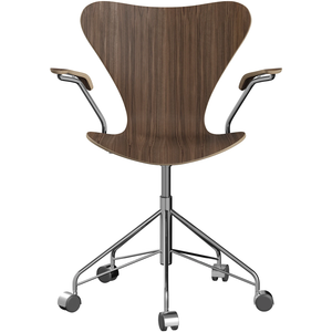 Photo of 3207 Sjuan, Walnut veneer - Desk chairs - Arne Jacobsen - Wood-coloured