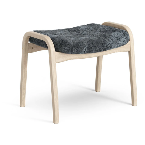 Photo of Lamino Foot Stool White Pigmented Oak/sheep Skin