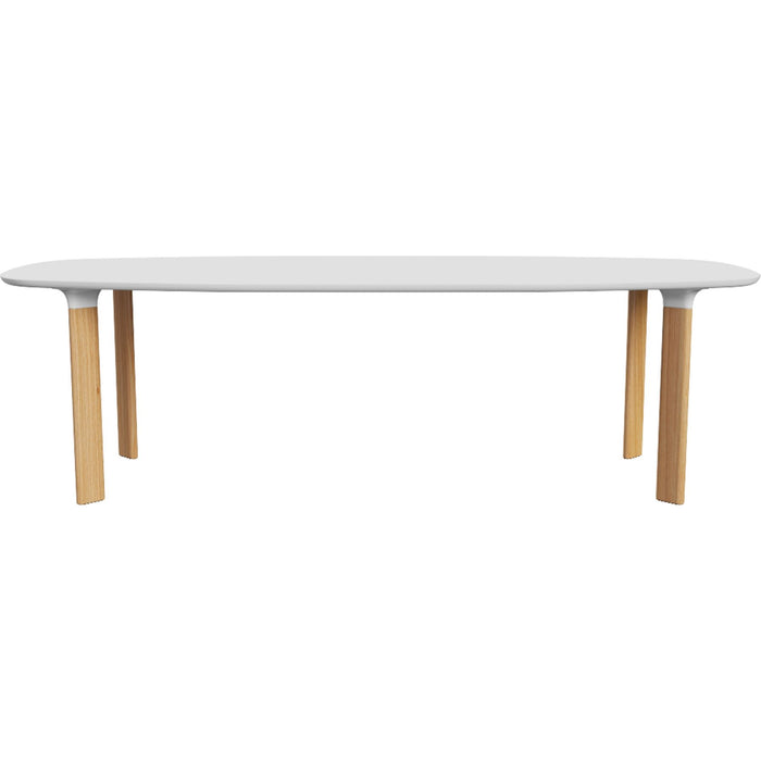 Photo of Jh83 Analogue 105x245 cm, laminate white, oak legs with white details - Dining table - Jaime Hayón