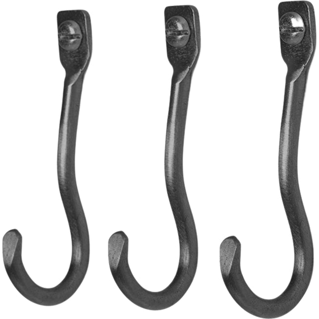 Photo of Curvature - Hook / Set Of 3 - Knager - Black Brass - W0,9 X H6,3 X D2,4 Cm