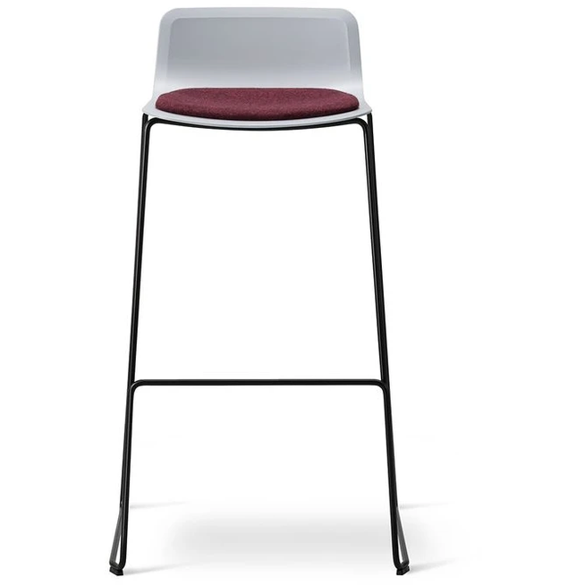 Photo of Pato Sledge Stool 4311 By Welling/ludvik - Seat Upholstery - Barstol - Stone/divina Melange 581 - W49,5 X D46,5 X H83,5 X Sh67 Cm