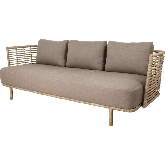 Photo of Sense 3-seater Sofa Inkl. Hyndesæt - Havesofa - Natural, Cane-line Weave / Taupe Cane-line Airtouch - W220 X D75 X H72 X Sh42 Cm