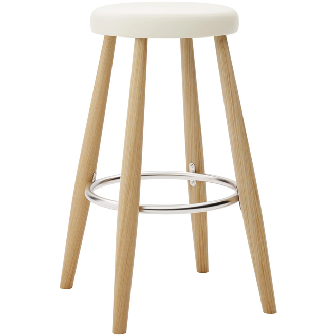 Photo of Carl Hansen - Ch58 Low Stool, Oiled Oak, Leather Group B Thor - 300 - Bar stools & Bar stools - Hans J. Wegner - Wood - Leather/metal/wood