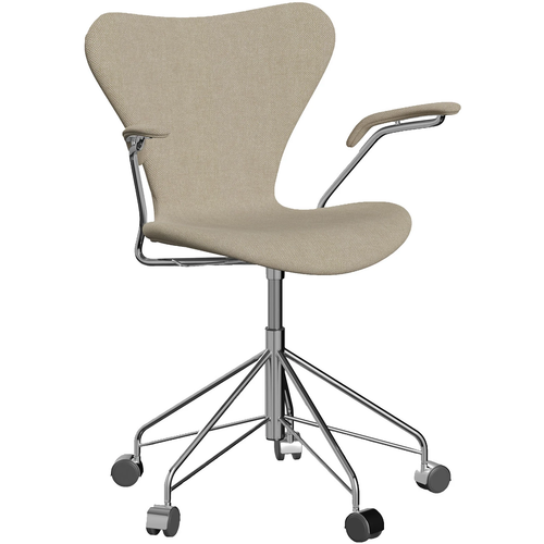 Photo of 3217 Sjuan - Fully upholstered, Fabric, Hallingdal 200 - Desk chairs - Arne Jacobsen - Beige