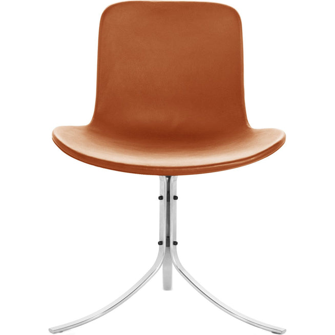 Photo of Pk9 Grace Walnut - Dining chairs - Poul Kjærholm - Brown - Leather/metal/synthetic