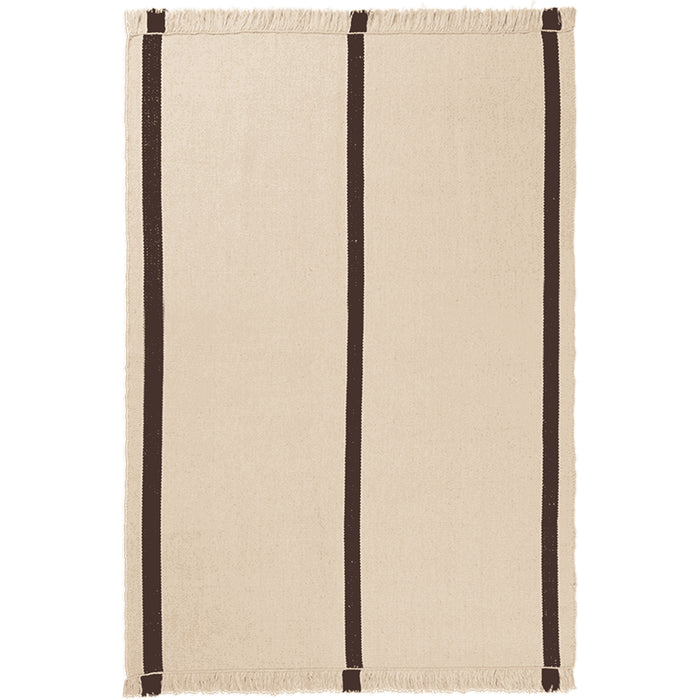 Photo of Calm Kelim Tæppe - Gulvtæppe - 140 X 200 - Off-white/coffee - W140 X D1 X H200 Cm