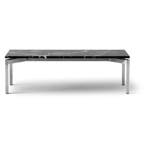 Photo of Ej66 Table 5164 By Foersom & Hiort-lorenzen - Sofabord - Black Marquina / Brushed Steel - W100 X D35 X H31 Cm