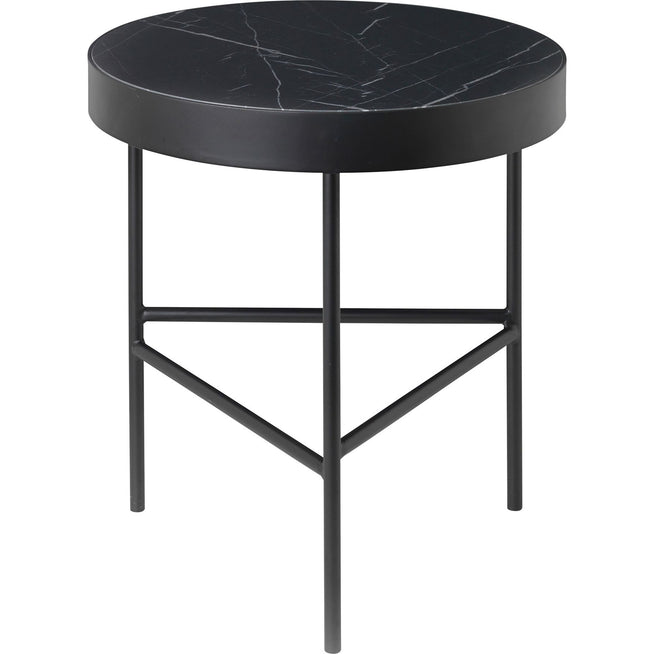 Photo of Marble Sofabord - Sofabord - Medium - Black - Ø: 40 X H: 45 Cm