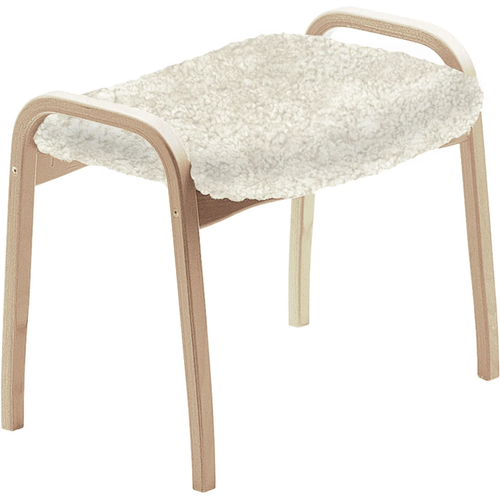 Photo of Lamino Stool, Beech, Sheepskin Off-white - Footstools - Yngve Ekström - White - Wood/wool