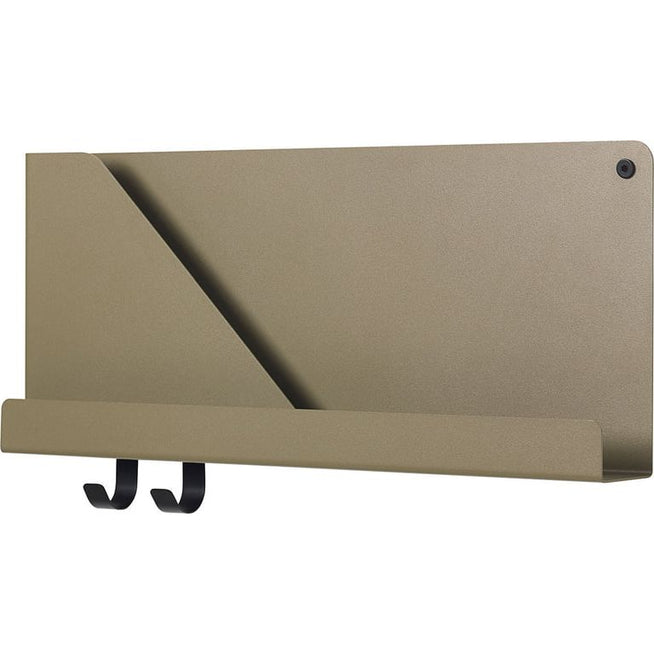 Photo of Folded Shelves Small, Olive - Wall shelves - Johan van Hengel - Black - Metal