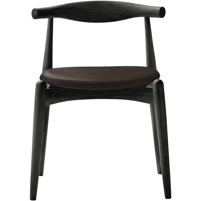 Photo of Carl Hansen - Ch20, Black lacquered oak, Leather group B Thor - 306 - Dining chairs - Hans J. Wegner - Black - Wood