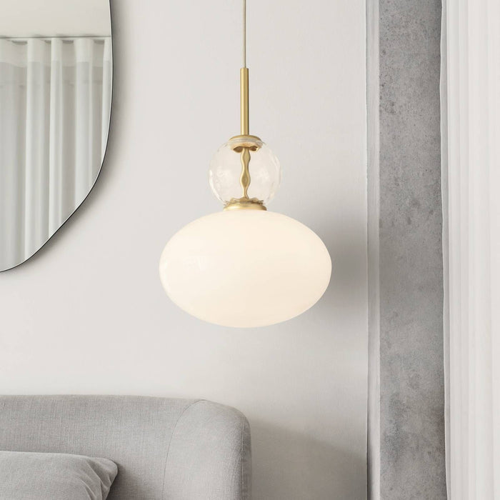 Photo of Rizzatto 32 Pendant Opal/satin Brass