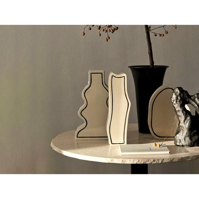 Photo of Paste Vase - Vase - Rounded - Off-white - W12 X H35 X D9 Cm