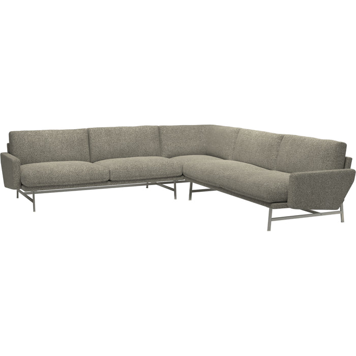 Photo of Lissoni Pl115 Corner Sofa Moss 015 - Stainless Steel