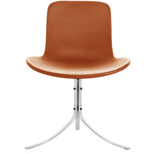 Photo of Pk9 Grace Walnut - Dining chairs - Poul Kjærholm - Brown - Leather/metal/synthetic