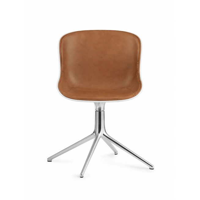 Photo of Hyg Swivel Chair By Simon Legald / Front Upholstery - Spisebordsstol - White / Ultra Leather Brandy - H: 84 X L: 54 X D: 55,5 X Sh: 46 Cm - 12,8 Kg 1