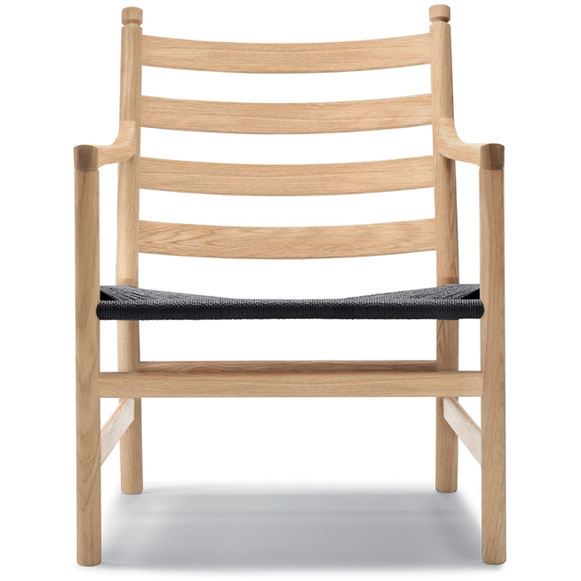 Photo of Carl Hansen - Ch44 Oak White Oiled / Cord Black - Armchairs - Hans J. Wegner - Black - Natural material/wood