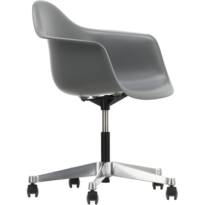 Photo of Eames Plastic Armchair Pacc - 56 Granite Grey - Castors Soft - Skrivbordsstolar - Charles & Ray Eames - Grå