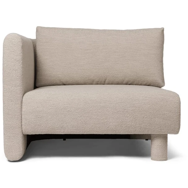 Photo of Dase Sofa - Modulsofa - Armrest Left - Soft Bouclé - Natural - W: 100 X H: 73 X D: 100 Cm
