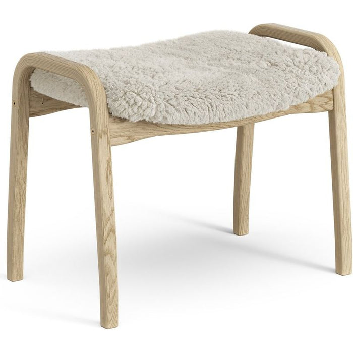 Lamini Children's Foot Stool Laquered Oak/sheep Skin