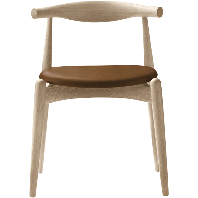 Photo of Carl Hansen - Ch20, White Oiled Oak, Leather Group C Sif - 91 - Dining Chairs - Hans J. Wegner - Wood