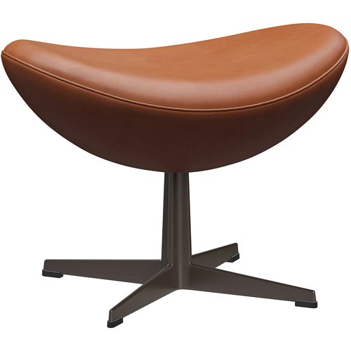 Photo of 3127 Egg Footstool, Grace Walnut Leather Brown Bronze - Footstools - Arne Jacobsen - Brown - Leather/metal/synthetic
