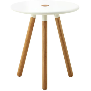 Photo of Area Table/stool White, Teak Legs