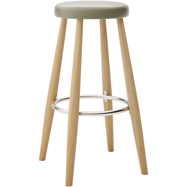 Photo of Carl Hansen - Ch56 High Stool, Oiled Oak, Leather Group A Loke - 7240 - Bar stools & bar stools - Hans J. Wegner - Wood - Leather/metal/wood
