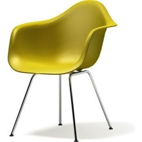 Photo of Eames Plastic Armchair Dax - 34 Mustard - Chrome Base - Matstolar - Charles & Ray Eames - Gul - Metall/plast