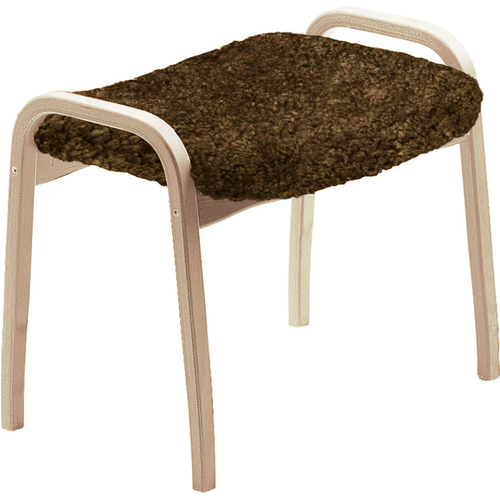 Photo of Lamino Stool, Beech, Sheepskin Espresso - Footstools - Yngve Ekström - Brown - Wood/wool