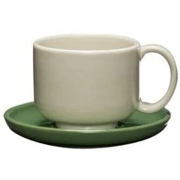 Photo of Amare Cup and Saucer Sand/Green Set of 4