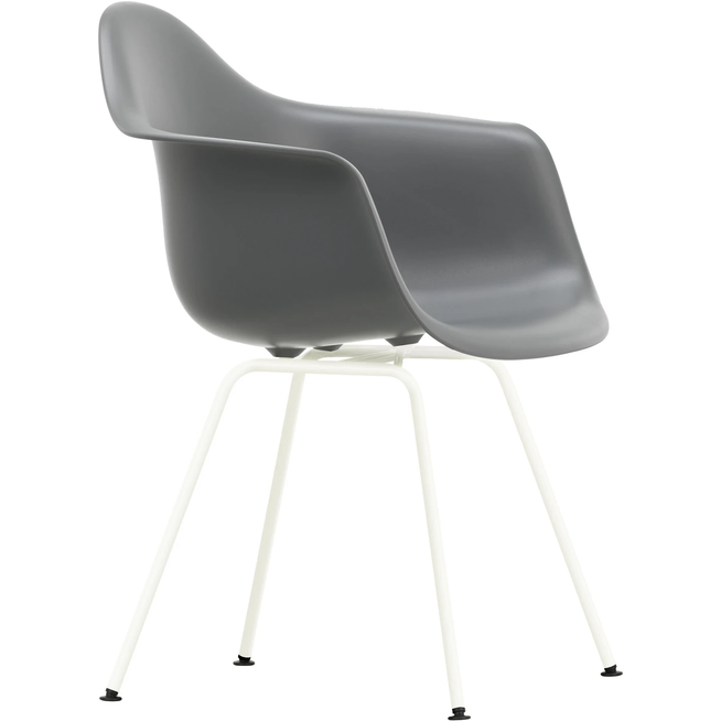 Photo of Eames Plastic Armchair Dax - 56 Granite Grey - White Base - Matstolar - Charles & Ray Eames - Grå - Metall/plast