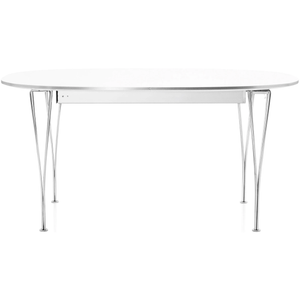 Photo of B620 Superellipsis Extendable, Laminate, Black, Chrome - Dining Table - Arne Jacobsen,bruno Mathsson,piet Hein