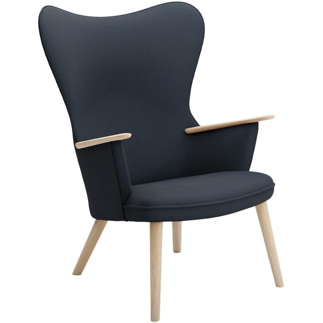Photo of Carl Hansen - Ch78 Armchair, White Oiled Oak, Fabric Group 3 Fiord 0782 - Armchairs - Hans J. Wegner - Wood/Textile/Foam