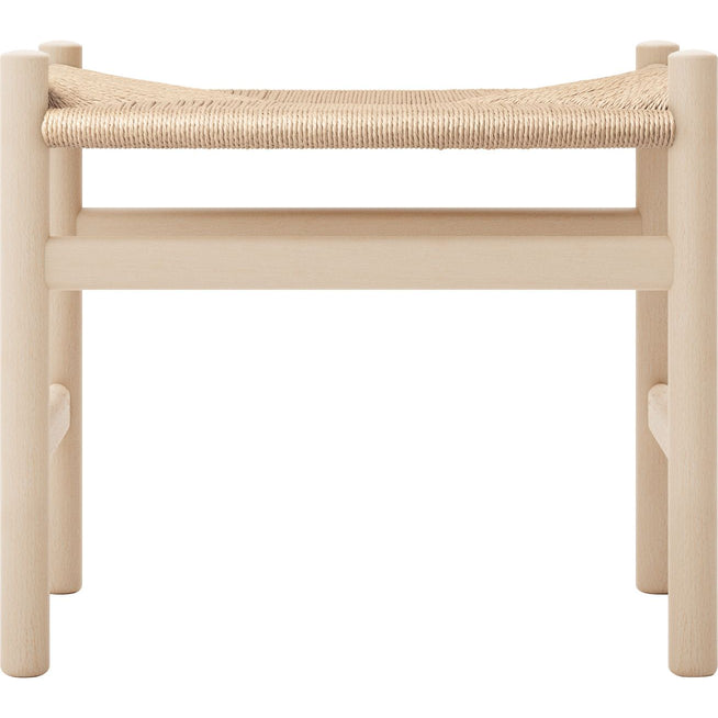Photo of Carl Hansen - Ch53, Beech, soaped, wicker, 39 cm - footstools - Hans J. Wegner - Wood-coloured - Paper/wood