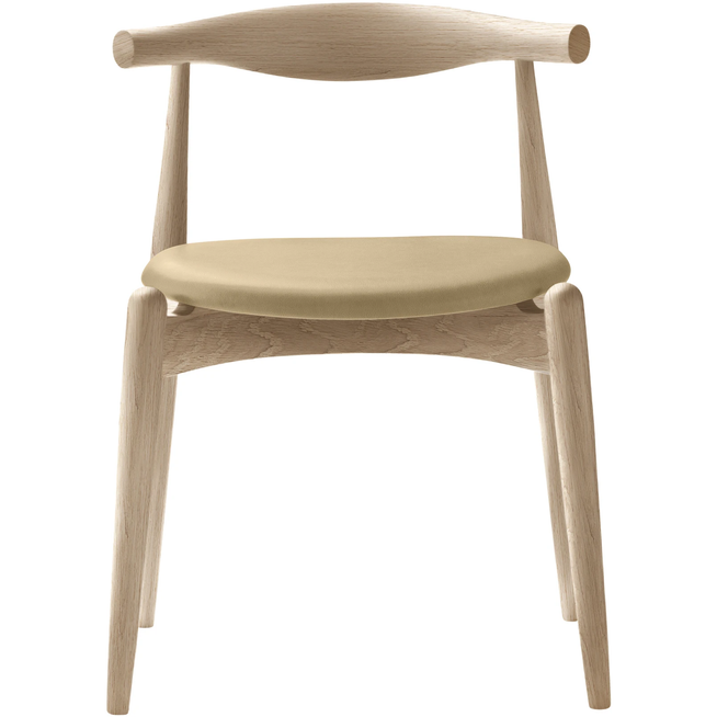 Photo of Carl Hansen - Ch20, White Oiled Oak, Leather Group C Sif - 90 - Dining Chairs - Hans J. Wegner - Wood
