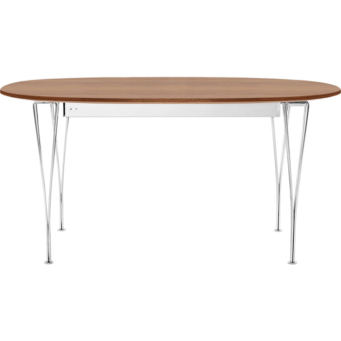 Photo of B620 Superellipse Extendable, Walnut veneer, Chrome - Dining table - Arne Jacobsen,bruno Mathsson,piet Hein