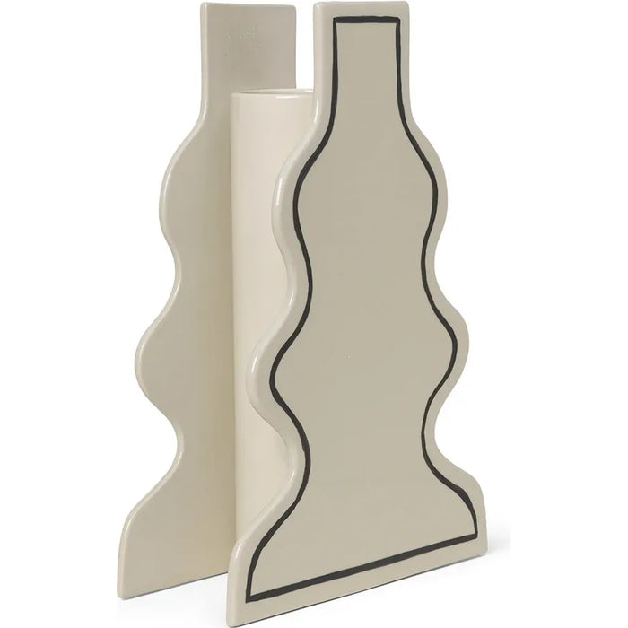 Photo of Paste Vase - Vase - Curvy - Off-white - W12 X H35 X D9 Cm