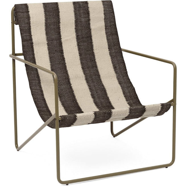Photo of Desert Chair - Lænestol - Olive/off-white/chocolate - W63 X H77,5 X D66 Cm