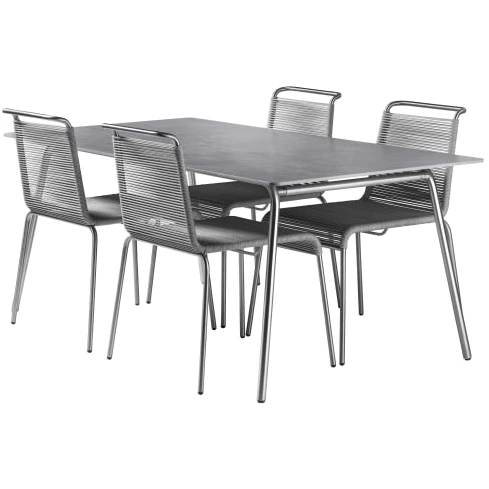 Photo of Salto & Sigsgaard Garden Furniture Set with 4 Chairs - Brick Garden - Grey 2